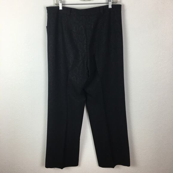 St John SoCa Black Animal Print Button Zip  Trousers 12 - Picture 5 of 8